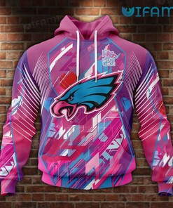 Breast Cancer Support Philadelphia Eagles 3D Hoodie with Custom Print for Women