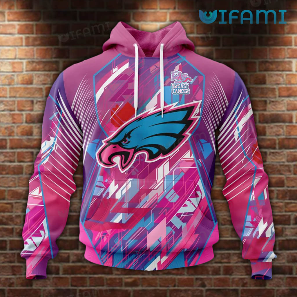 Breast Cancer Support Philadelphia Eagles 3D Hoodie with Custom Print for Women