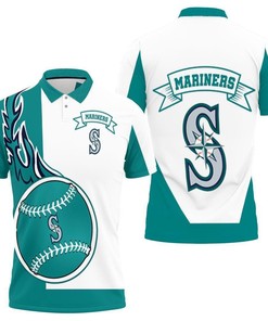 Breathable 3D Polo Shirt for Men: Seattle Mariners All Over Print with Athleisure Design