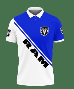Breathable Fabric on 3D Printed Dodge Ram Lph-Ht Polo Shirt (Blue)