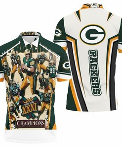 Breathable Green Bay Packers 2021 Super Bowl XXXI Champions NFC North Division Champions 3D All Over Print Polo Shirt