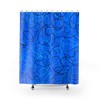 Bright Blue Mid Century Modern Boomerang Pattern Shower Curtain, Add a Fun and Vibrant Touch to Your Bathroom Decor
