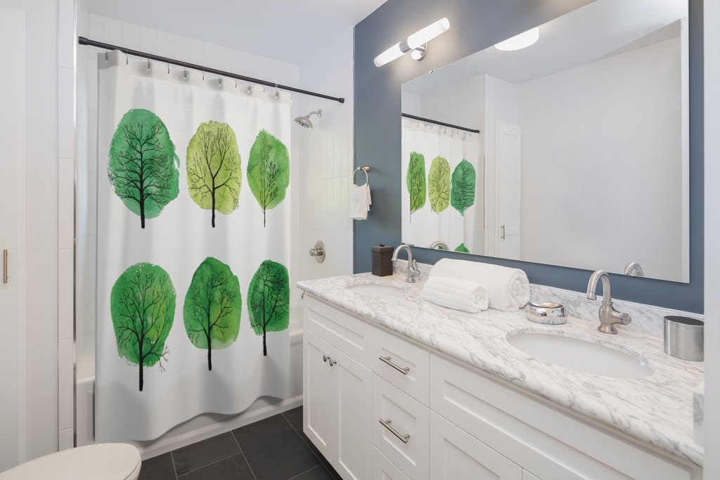Bright Contemporary Shower Curtain | Cool Design Bathroom Accessory | Designer Shower Curtain | Luxury Shower Curtains - Image 2