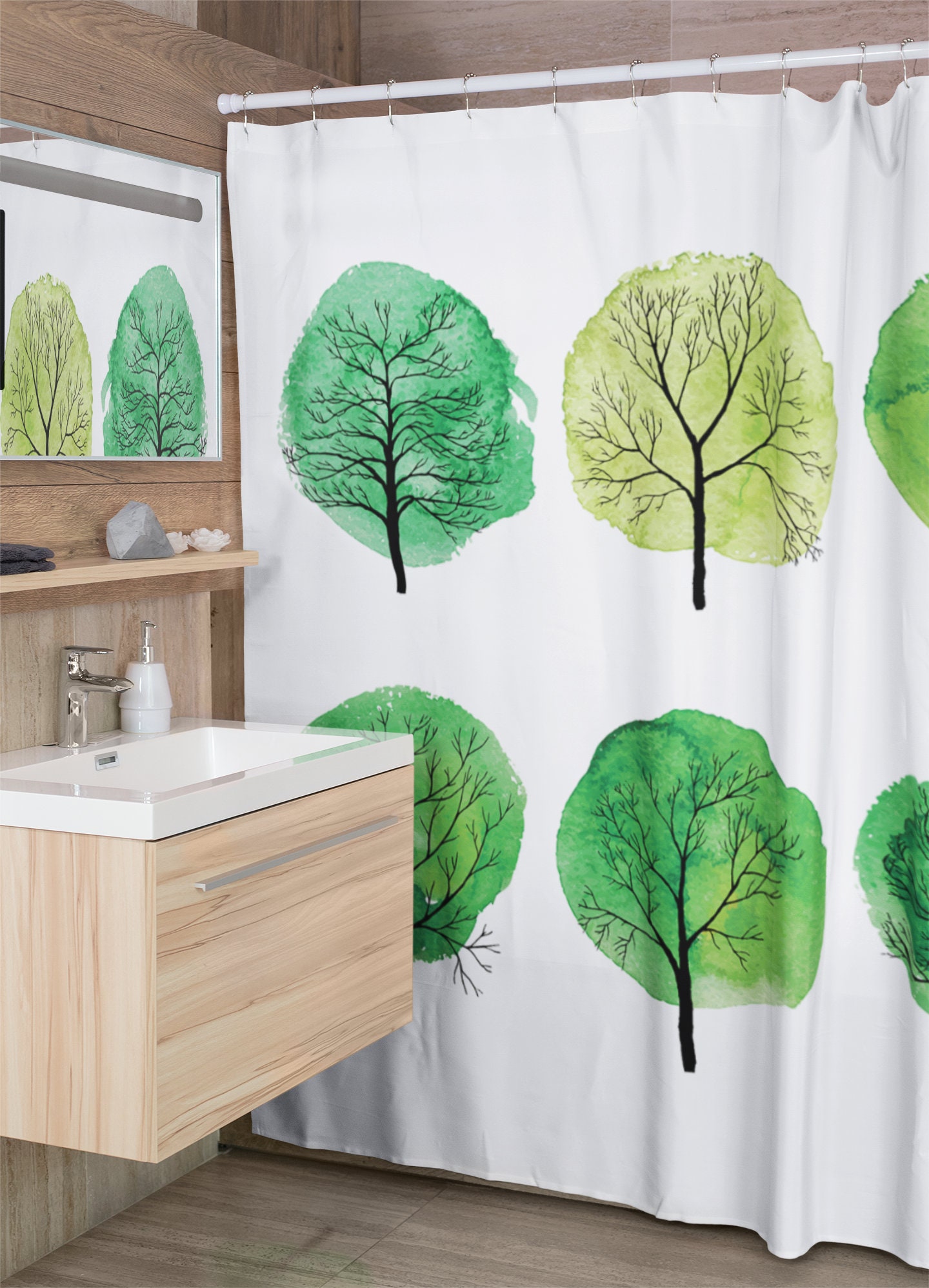 Bright Contemporary Shower Curtain | Cool Design Bathroom Accessory | Designer Shower Curtain | Luxury Shower Curtains - Image 3