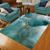Bright Green Speckled Art Deco Rug for Large Soft Area with Unique Look