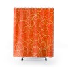 Bright Orange Mid Century Modern Boomerang Pattern Shower Curtain, Bold Statement to Your Bathroom Decor