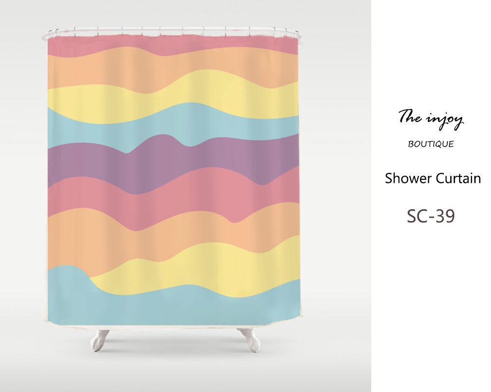 Bright and Colorful Ocean Shower Curtain, Waterproof Polyester Fabric 72x72 Inch with Hooks, Customizable Sizes