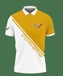 Brighten Your Day with Our Yellow 3D Printed Corvette Lph-Ht Polo Shirt Ver 1 Made from Breathable Fabric