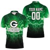Brighten up your game day outfit with our Green Bay Packers Lightning Green 3D Personalized Polo Shirt