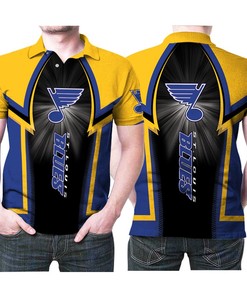 Brighten up your wardrobe with St Louis Blues' Bright Light Logo 3D All Over Print Polo Shirt