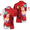 Bring Ariel to life with this Little Mermaid Cartoon 3D All Over Print Polo Shirt