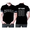 Bring Weekend Style to Any Day with LA Angels 00 Any Name 2019 Players Black Polo Shirt in 3D