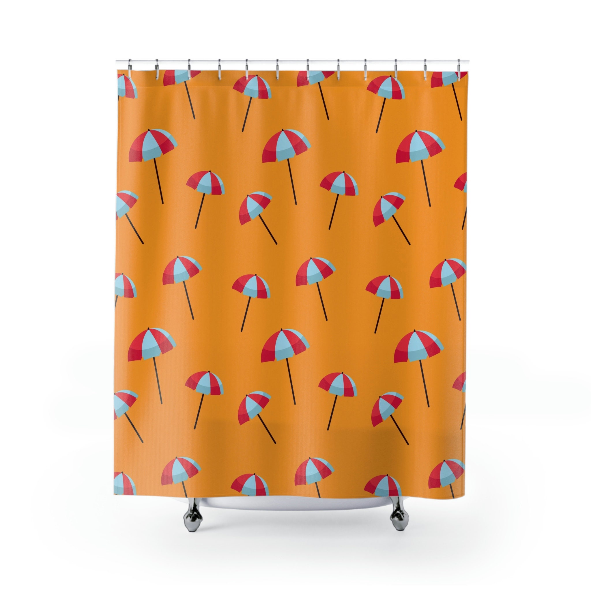 Bring the tropical paradise to your home with this Tropical Umbrella Shower Curtain - Image 2