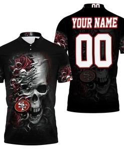 Bring your fashion to the next level with San Francisco 49ers Skull Flower For Fans Personalized 3D Polo Shirt