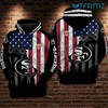 Broken USA Flag All Over Print 3D Hoodie 3D San Francisco 49ers Gift