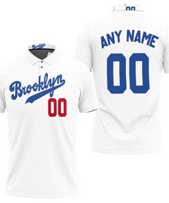 Brooklyn Dodgers Any Name 00 2020 Mlb Team White Polo Shirt with 3D All Over Print