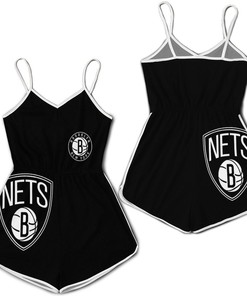 Brooklyn Nets Jersey Romper 3D Polo Shirt with All Over Print Design and Breathable Fabric