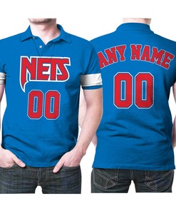 Brooklyn Nets NBA Basketball Team Blue Polo Shirt with Personalized 3D All Over Print Design