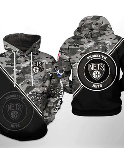 Brooklyn Nets NBA US Camo All Over Print Hoodie 3D