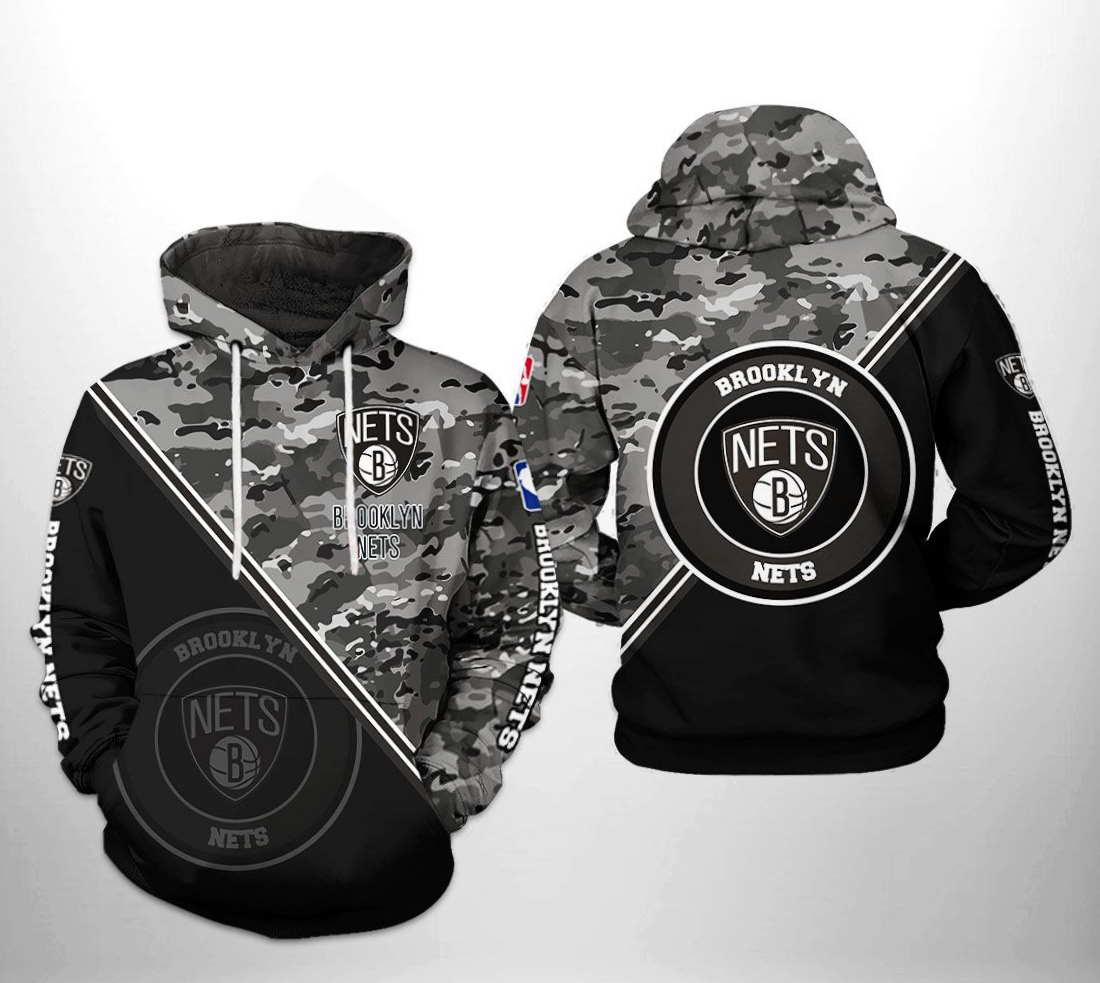 Brooklyn Nets NBA US Camo All Over Print Hoodie 3D