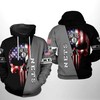 Brooklyn Nets NBA US Flag Skull All Over Print Hoodie