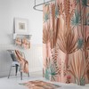Brown Botanical Shower Curtain Set with Natural Bath Decor
