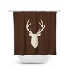 Brown Hunting Lodge Shower Curtain, Deer Head Antler Bathtub Curtain, Woodland Bathroom, Boy Bathroom - SHOWER85