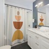Brown Peach Rust Earth Tones Boho Shower Curtain, Modern Mid Century Bohemian Bathroom Decor Gift