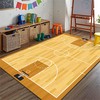 Brown Soccer Field Carpet for Children's Room and Living Room - Non-Slip and Washable Area Rug with Sporty Design