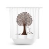 Brown Tree Shower Curtain, Brown and White Farmhouse Bathroom Decor, Brown Bathroom Design