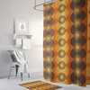 Brown and Orange Retro Shower Curtain for Mid Century Modern Bath