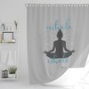 Buddha Yoga Shower Curtain, Inhale Exhale Mandala Sukhasana Pose Silhouette Bath Decor, Yoga Lover Housewarming Gift