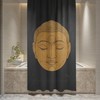Buddha Zen Black Spiritual Shower Curtain | Buddhist Oriental Eco-Friendly Waterproof Curtain | Spiritual Decor