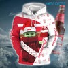 Budweiser Baby Yoda Santa All Over Print 3D Hoodie for Men - Gift for Beer Lovers