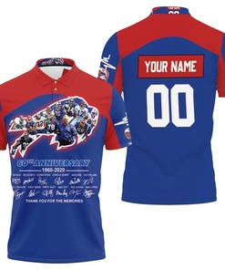 Buffalo Bills 2020 AFC East Division Champs 60th Anniversary Legend With Sign Personalized 3D All Over Print Polo Shirt