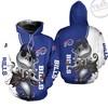 Buffalo Bills Jack Skellington and Zero Zip-Up Hoodie in All Over Print