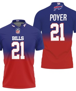 Buffalo Bills' Jordan Poyer Great Player NFL American Football Team: 3D Printed Allover Polo Shirt