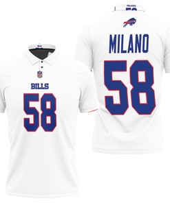 Buffalo Bills Matt Milano #58 And Support Your Team In This American Football Team Game White Bills Fans Polo Shirt