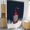 Buffalo Plaid Gnome Holiday Shower Curtain Set with Christmas Bath Mat