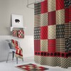 Buffalo Plaid Woodland Shower Curtain Set with Rustic Bathroom Decor