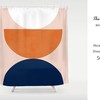 Burnt Orange Geometric Boho Shower Curtain with Customizable Sizes