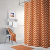 Burnt Orange Mudcloth Shower Curtain, Modern Boho Bath Decor, Rustic Bathroom Style