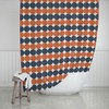 Burnt Orange Navy Polka Dot Shower Curtain | Designer Bathroom Decor | 71 x 71 | Luxury Shower Curtains