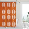 Burnt Orange Tropical Island White Palm Fronds Modern Shower Curtain - Easy-Care Fabric