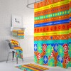 Burst of Orange Shower Curtain with Coordinating Bath Mat and Towels
