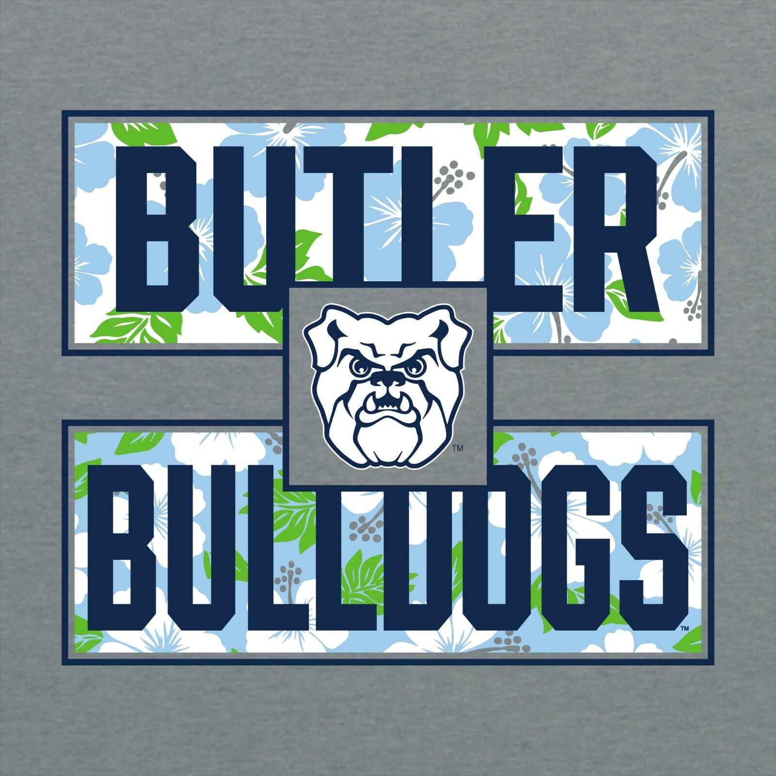 Butler Bulldogs Hibiscus Pattern Blocks Shirt Sweatshirt Hoodie, Fan Gifts - Image 2