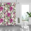 Butterfly Rose Floral Shower Curtain - Pretty Bath Curtain with Matching Towels and Mat for Feminine Bathroom Decor