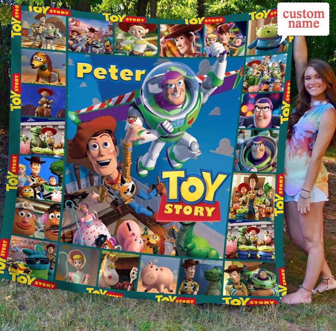 Buzz Lightyear Toy Story Custom Fleece Blanket with Name - Perfect Anniversary Gift