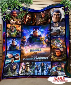 Buzz and Sox Cat Fleece Blanket - Personalized Lightyear Movie Gift