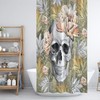 Calavera Floral Skull Shower Curtain - Mexican Bath Curtain with Matching Towels and Mat for Bold Bathroom Decor